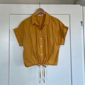 Yellow/gold collared Madewell top. Large